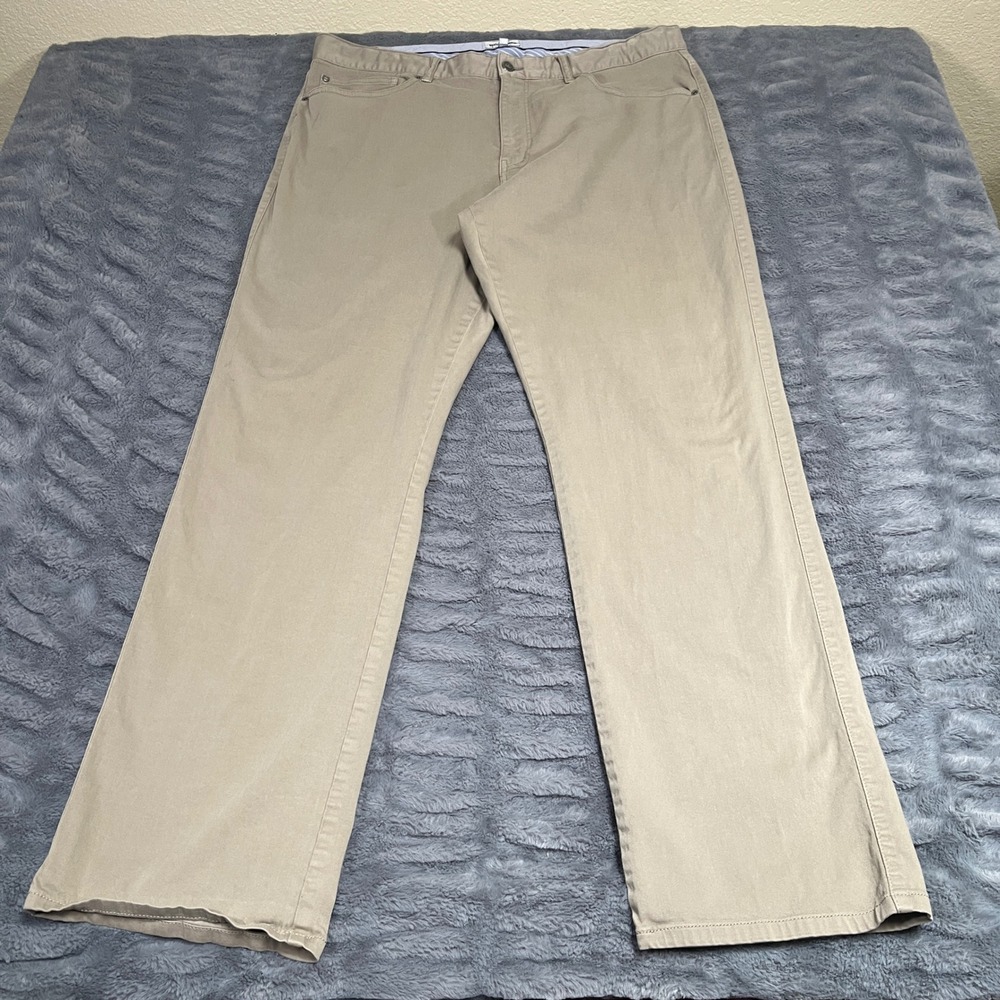 Peter Millar Mens 40x34 Khaki Beige 5-Pocket Pants ME0B39BT Cotton Modal Stretch
